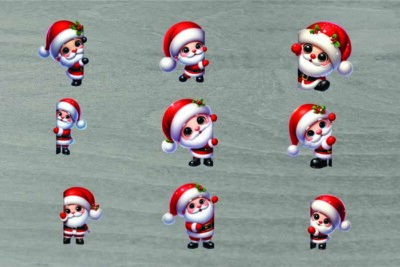 9x bunte Weihnachten Weihnachtsmann/gemischt/Vinyl Aufkleber/Decal/Tumbler/Party Deko