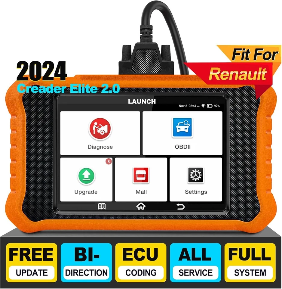 LAUNCH X431 ELITE 2.0 For Renault Car OBD2 Scanner Full System Diagnostic Tools