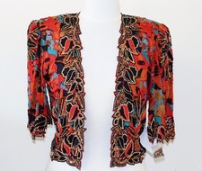 Jasdee Vinatge Bolero Jacket HandWork Bead  Sequins  Hand Print On Silk 5007