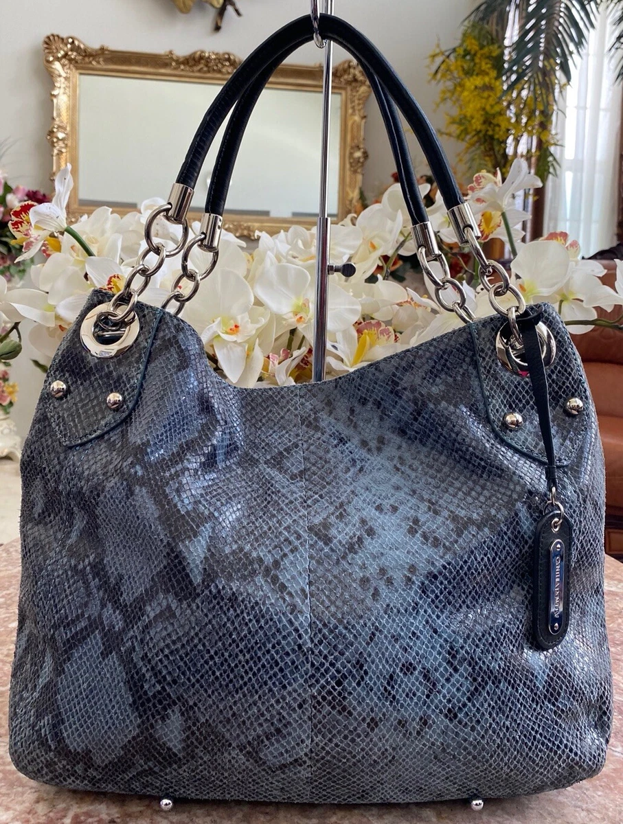 Grand Sac Cynthia Rowley Caban Hobo - Cuir Vieilli Gaufré Reptile - Marron Pâle