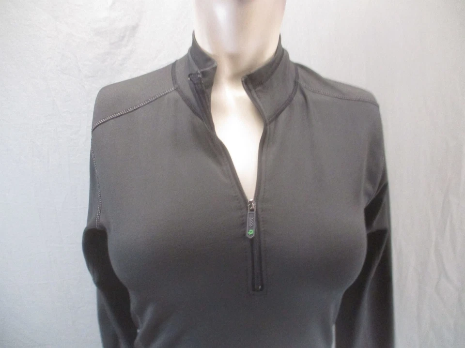 POLARMAX Size M Womens Black 1/2 Zip Stand Collar Long Sleeve Baselayer Top 722 - Image 2 of 4