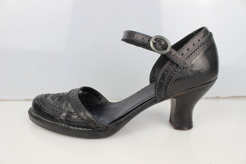 Zapatos De Tacón Abiertos De Cuero Negro Y Encaje ART T 38 / 39 Buen Estado - Imagen 5 de 13