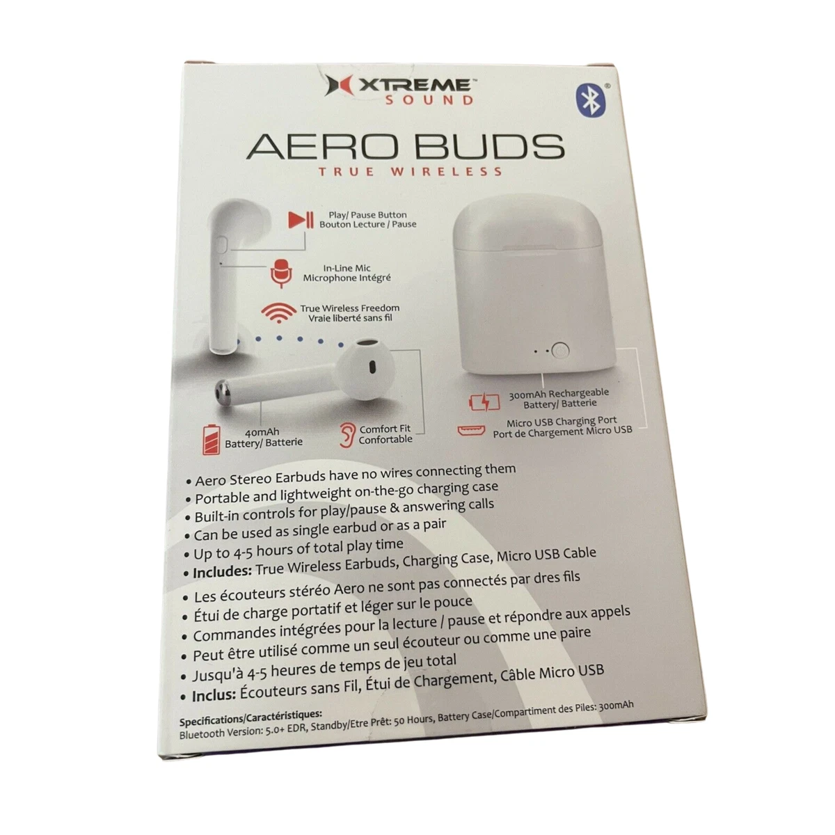 Xtreme Sound Aero Buds True Wireless Bluetooth White Ear Buds New