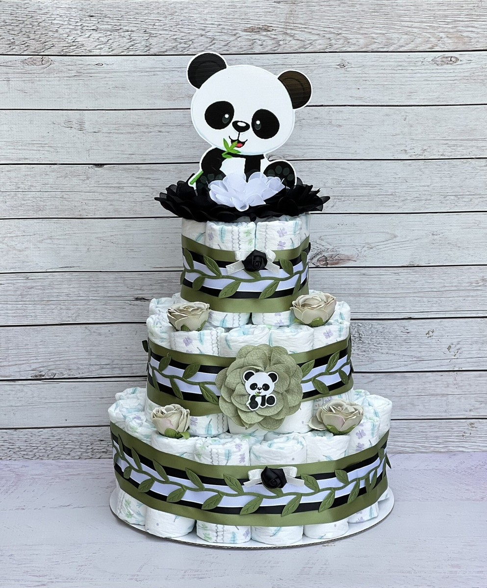 Tier Panda Diaper Cake Baby Shower Boy
