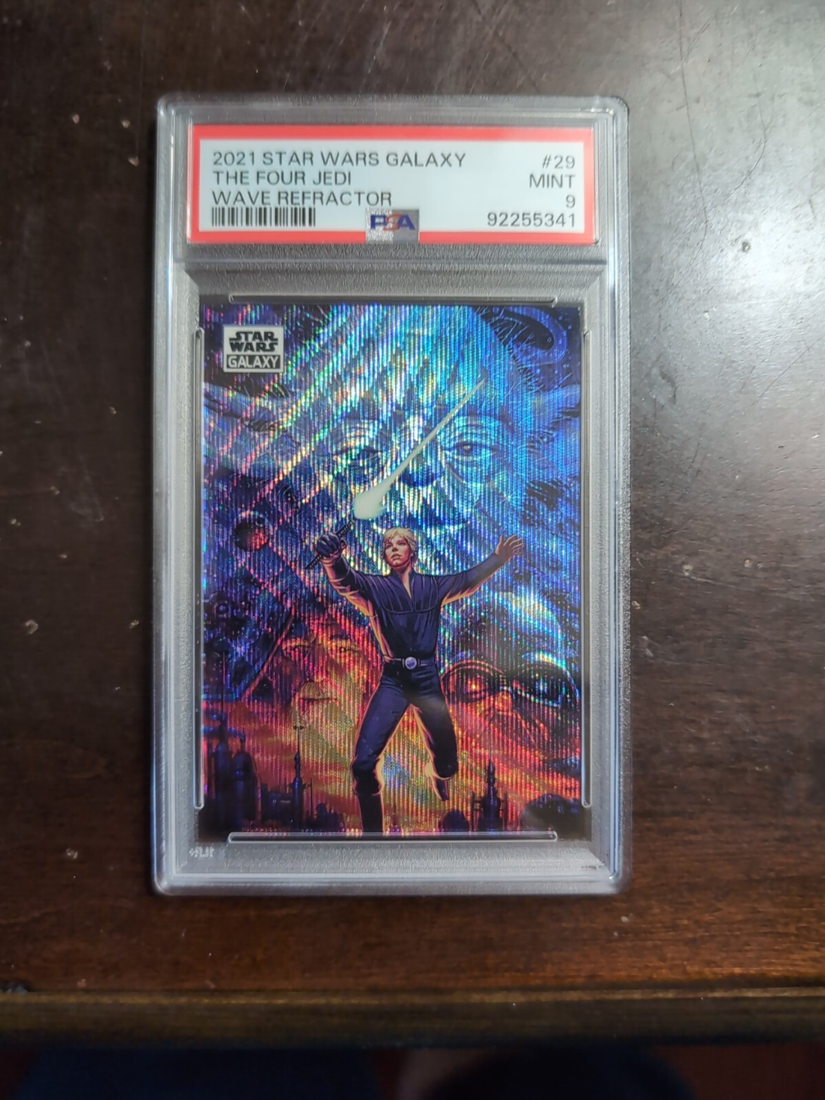 2021 TOPPS STAR WARS GALAXY CHROME The Four Jedi WAVE REFRACTOR /99 PSA 9
