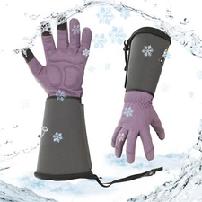 Vgo 1Pair 32℉ Touchscreen Winter Long Sleeve Garden Work Glove (SL6592FLWP-PUR)