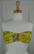 River Island Strapless Yellow Pineapple Bikini Top Sz 8