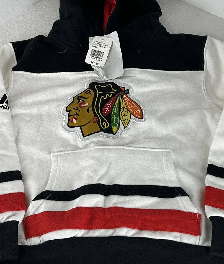 Majestic NHL Chicago Blackhawks Sudadera con Capucha JUVENTUD Pequeña S Logo Sudadera con Capucha Nueva con Etiquetas Foto 4 de 4