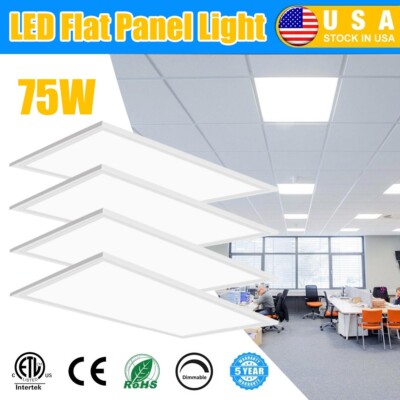 4Pack 2x4 LED Flat Panel Light,0%-100% Triac Dimming 8400LM 100-277V Ultra Thin