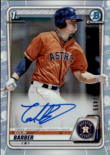 2020 Bowman Chrome Prospect Autographs Refractors Colin Barber 195/499
