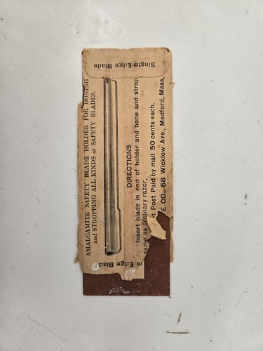 VINTAGE AMALGAMITE FLEXIBLE HONE KNIFE BLADE SHARPENER WITH PAPER PACKAGING 7 IN - Picture 5 of 5