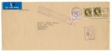 ZAMBIA - 1967 COVER FROM U.K. TAX and SURCHARGED OWING TO INSUFFICIENT POSTAGE