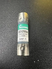 Bussmann BAF-5 (BAF5) 5 Amp (5A) 250V Fast Acting Midget Fuse