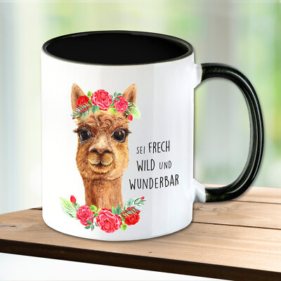 Tasse mit Spruch ''Sei frech, wild und wunderbar  T80 Motivtasse Geschenk 330 ml