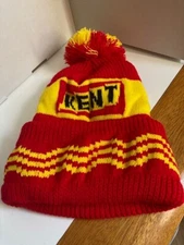 NOS RARE KENT FEEDS KNIT STOCKING CAP HAT “WAVY CUFF”  W/POM DEALERS ESTATE MINT