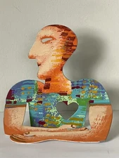 DAVID GERSTEIN MODERN POP ART METAL SCULPTURE OLD VINTAGE CUBIST ABSTRACT f BUST