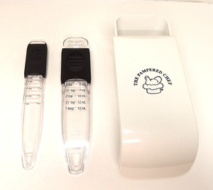 Pampered Chef Adjustable Measuring Spoons and Cup, Set of 3