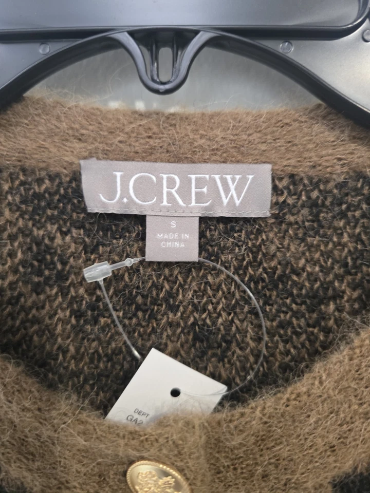 Cárdigan J Crew para mujer leopardo cachemir abotonado talla pequeña-nuevo con etiquetas Foto 2 de 4