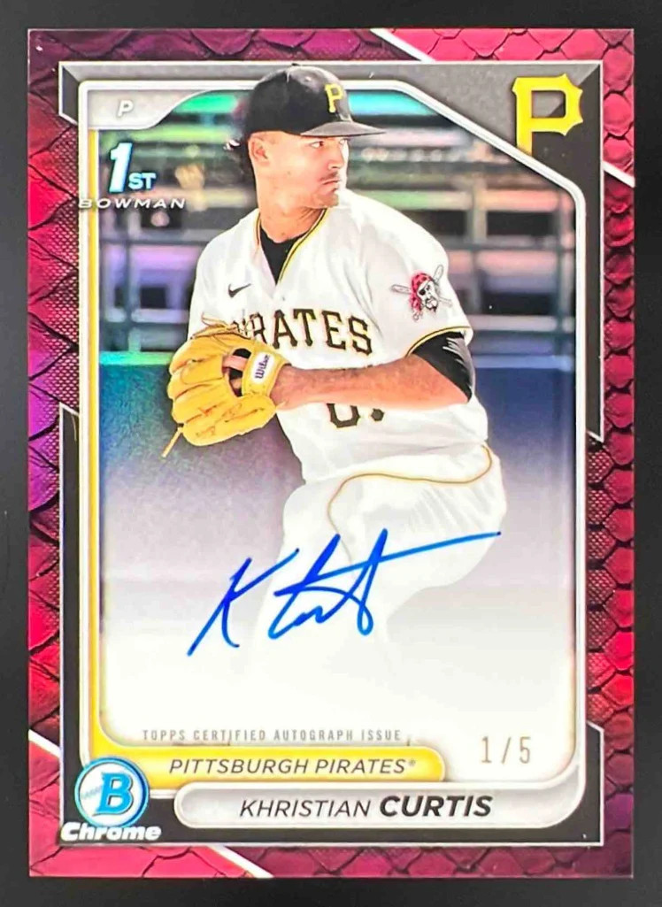 2024 Bowman Chrome Reptilian Red Refractor #CPA-KC Khristian Curtis RC Auto /5