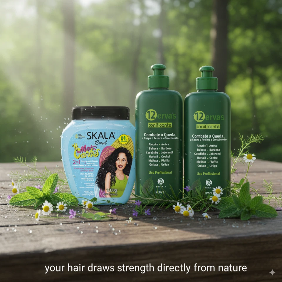 Skala Mais Curls Cream 1000g + Trihair 12 Herbs Shampoo & Conditioner Set - Image 3 of 4