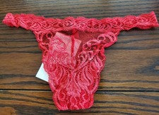 NWT NATORI FEATHERS THONG PANTIES 750023 CHERRY RED XL