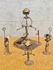 Vintage MJM Kunst Design Hamburg Metal Golf Sculpture Set 4pc Nuts Bolts Art