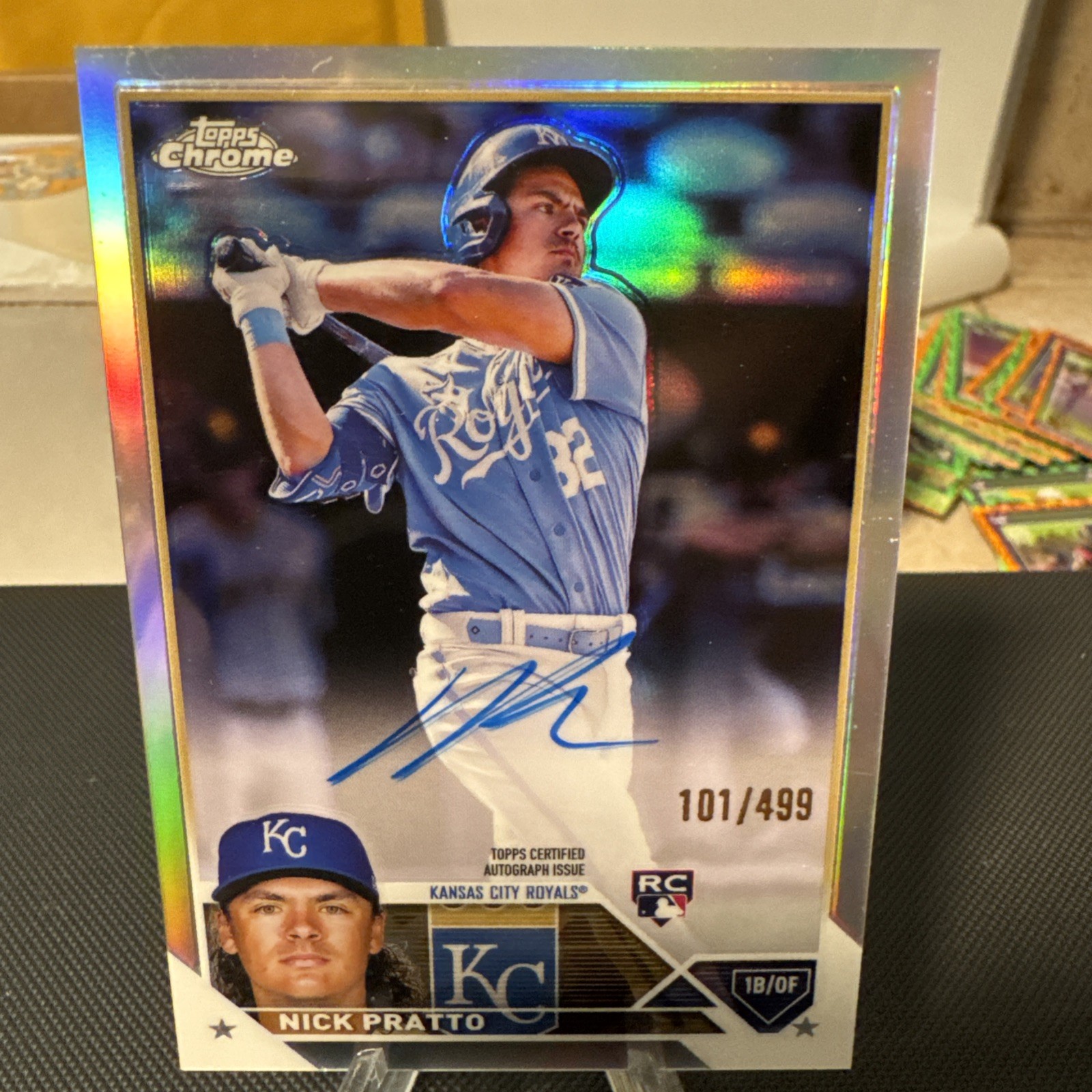 Nick Pratto 2023 Topps Chrome- Refractor Rookie Auto /499 #RA-NPR Royals