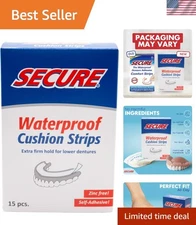 Denture Adhesive Strips – Zinc Free – Waterproof – Comfortable Cushion Fit fo...