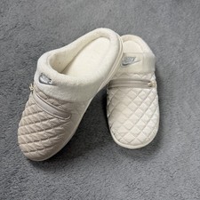 Nike Burrow SE Quilted Slippers Light Orewood Ivory White Slip-On Cabin Womens 9