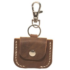 Premium Handcrafted Brown Leather Memory Case with Snap Closure Organize SD, ...