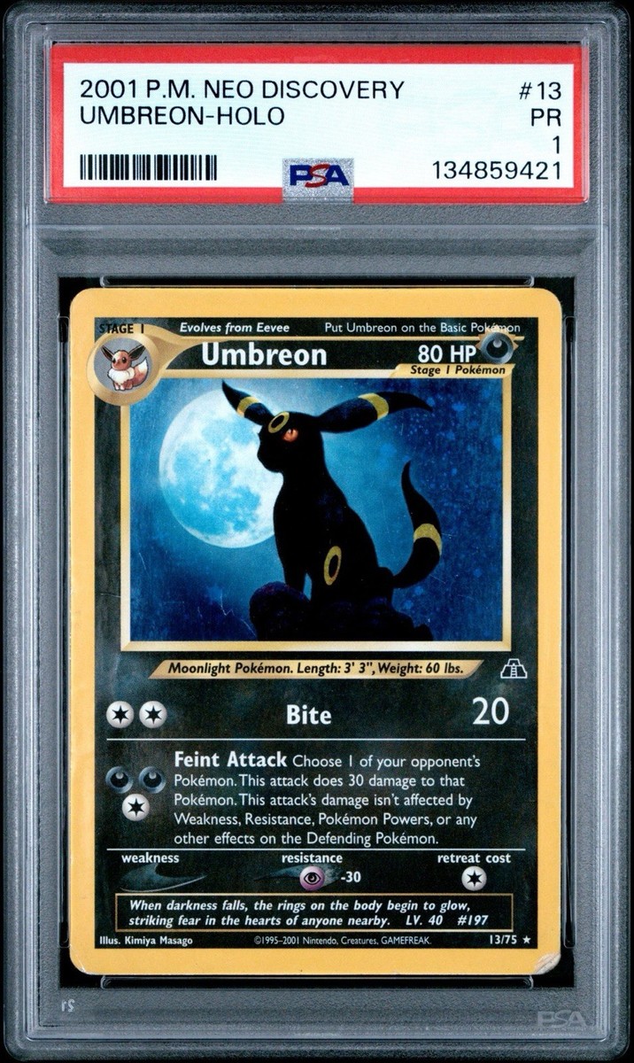 ポケモンカード　ブラッキー　umbreon 13/75 1ed Umbreon 13/75 Neo Discovery Holo for sale online | eBay