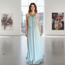 Show me your Mumu Ash Green Haltered Maxi Dress size Small