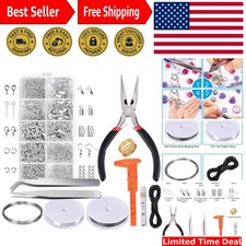 Jewelry Making Kit with 10-Piece Findings, Wires Tools for All Skill Levels