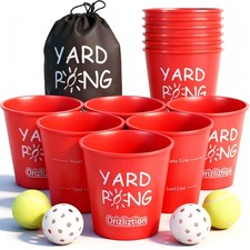 Orizliztion Giant Yard Pong Outdoor Game for Adults  Family, Yard Toss Throw...