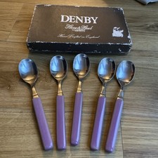 Denby Touchstone Quartz 5 Spoons  Pink Purple Rare Vintage MCM,