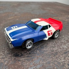 Vtg AFX 6 Mark Donahue AMC Javelin Trans Am Red White  Blue 1764 HO Slot Car