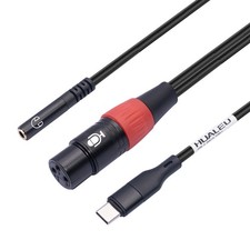 10FT USB C to XLR Female Microphone Cable  3.5mm 1/8" Female Stereo Out Ad...