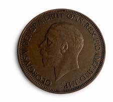 1933 Great Britain Halfpenny – George V – Britannia Reverse – Bronze # 3813