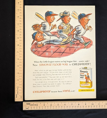 #ad Vintage 1959 Simoniz Simoniz Floor Wax Color Print Ad Full Page $9.99
