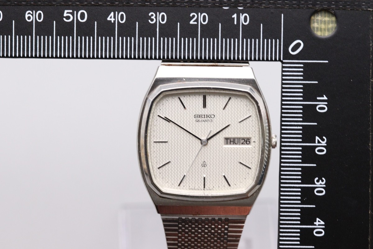 EXC+5] Vintage Seiko SEAGULL 5933-5040 Silver Tank Quartz Mens