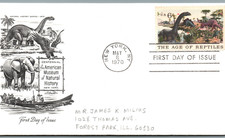 First Day Issue 1970- American Museum Natural History-THE AGE OF REPTILES -pB403