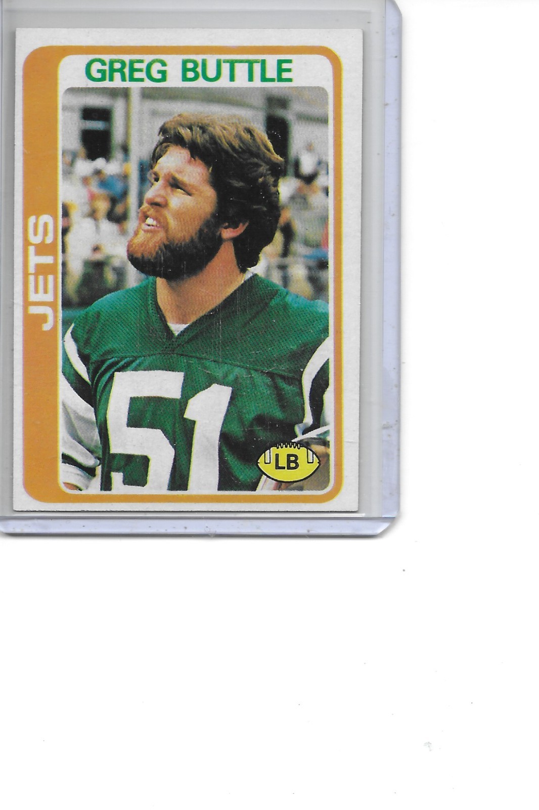 1978 Topps Greg Buttle New York Jets Football Card #382