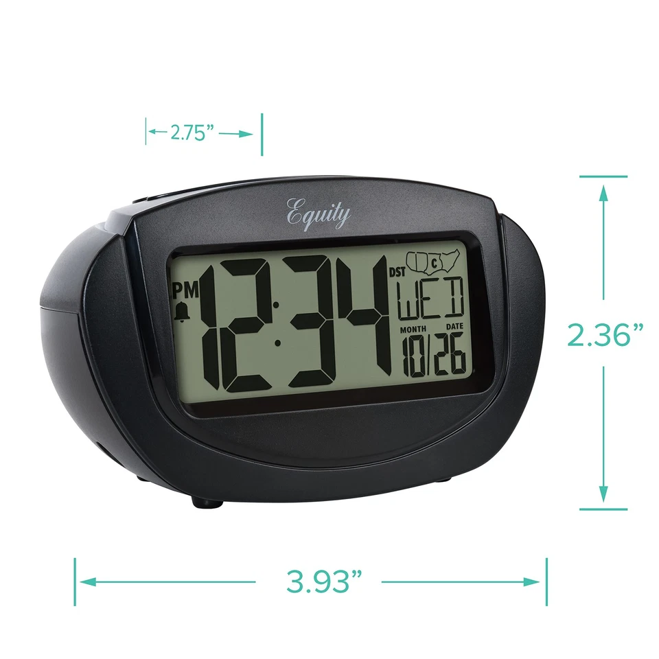 Equity by La Crosse 31022 Insta-Set LCD Alarm Clock, Black - Image 4 of 4