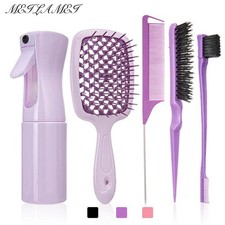 5/6 Pcs Comb Set Detangling Hair Brush Curly Hair Curved Rat Tail Comb Set Edge