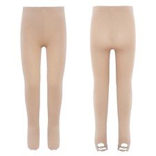 Girls Pantyhose Athletic Pants Dance Training Figure Skating Tights Skin Tone