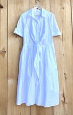 Adam Lippes NWOT White Poplin Front Tie Shirtdress Sz 14