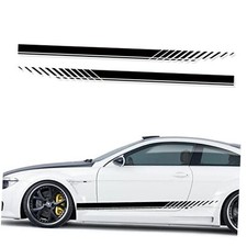 2 PCS Universal Sports Racing Stripe Truck Auto Body Side Door Vinyl Decals -