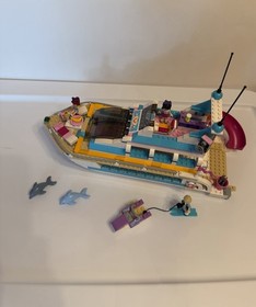 RETIRED LEGO FRIENDS: Dolphin Cruiser boat all minifigures & manuals