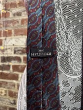 Hyundai Elantra Promo Tie Red Blue Paisley Silk Corporate Vintage Collectible