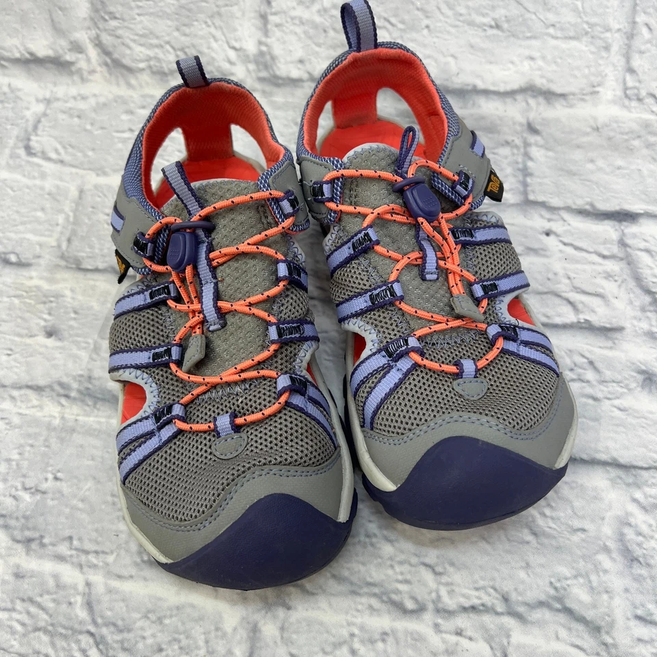 Teva Girls Kids Manatee Sandals Gray Purple Coral Size 3 1019403C Hiking Outdoor - image 2 of 4